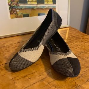 Rothys black and white flats
